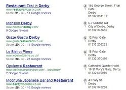 Google Places Results   Restaurant Derby resized 600