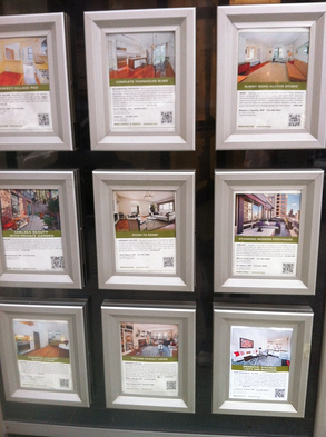 QR Code in Estate Agent Window resized 600