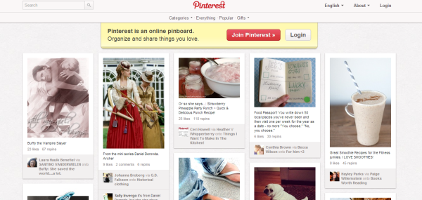 Pinterest Home Screen