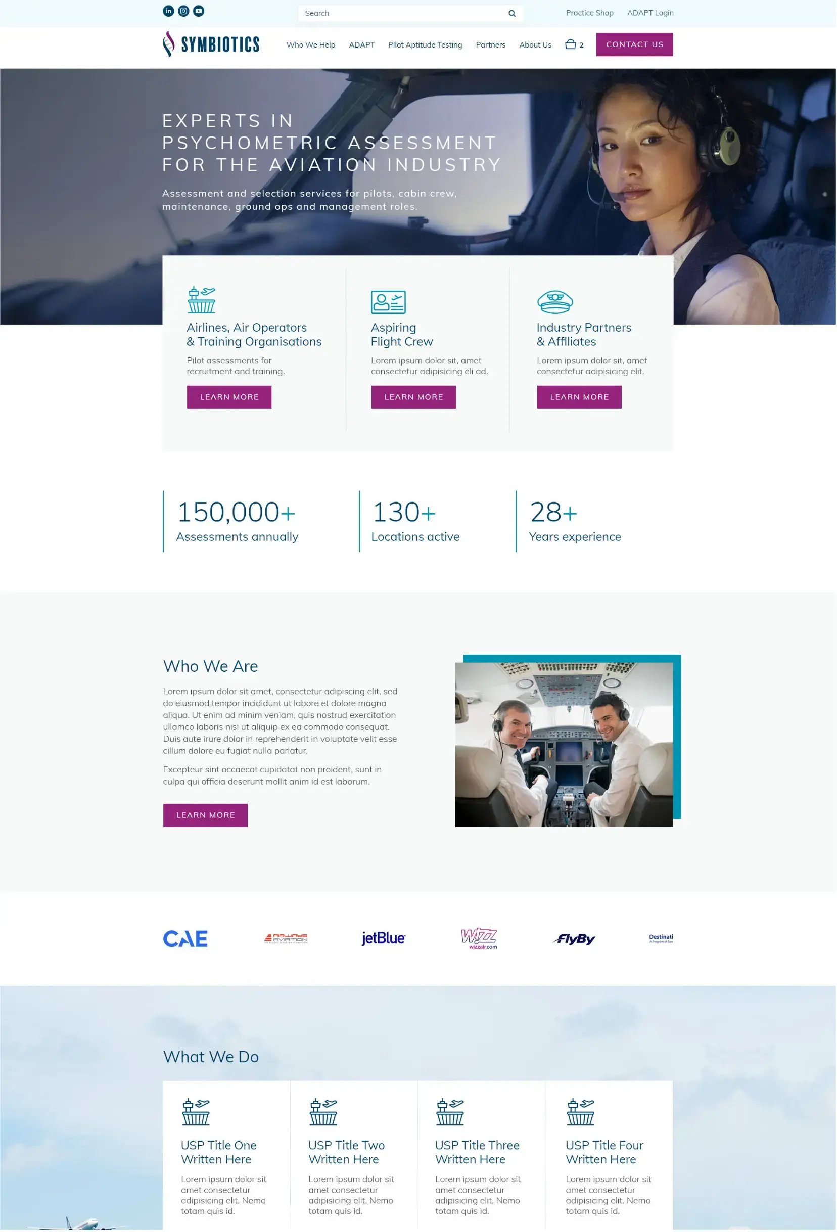 JDR website design for the aerospace industry