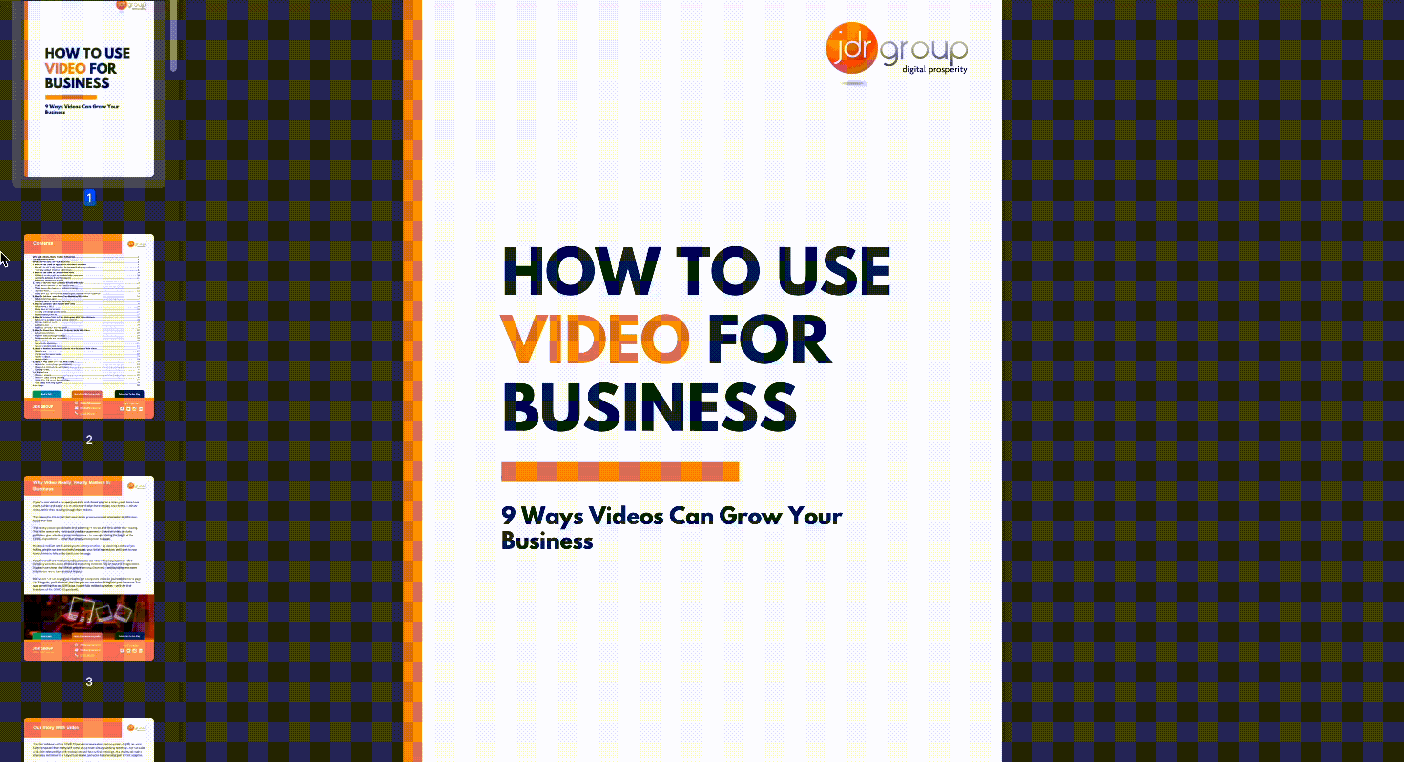How to use video for business guide by JDR
