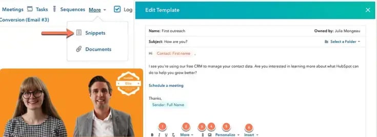HubSpot Masterclass Webinar Email templates and snippets