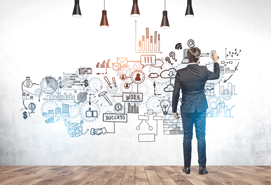 A business owner utilising marketing to strategically scale up their operations and effectively implement their growth plan. 