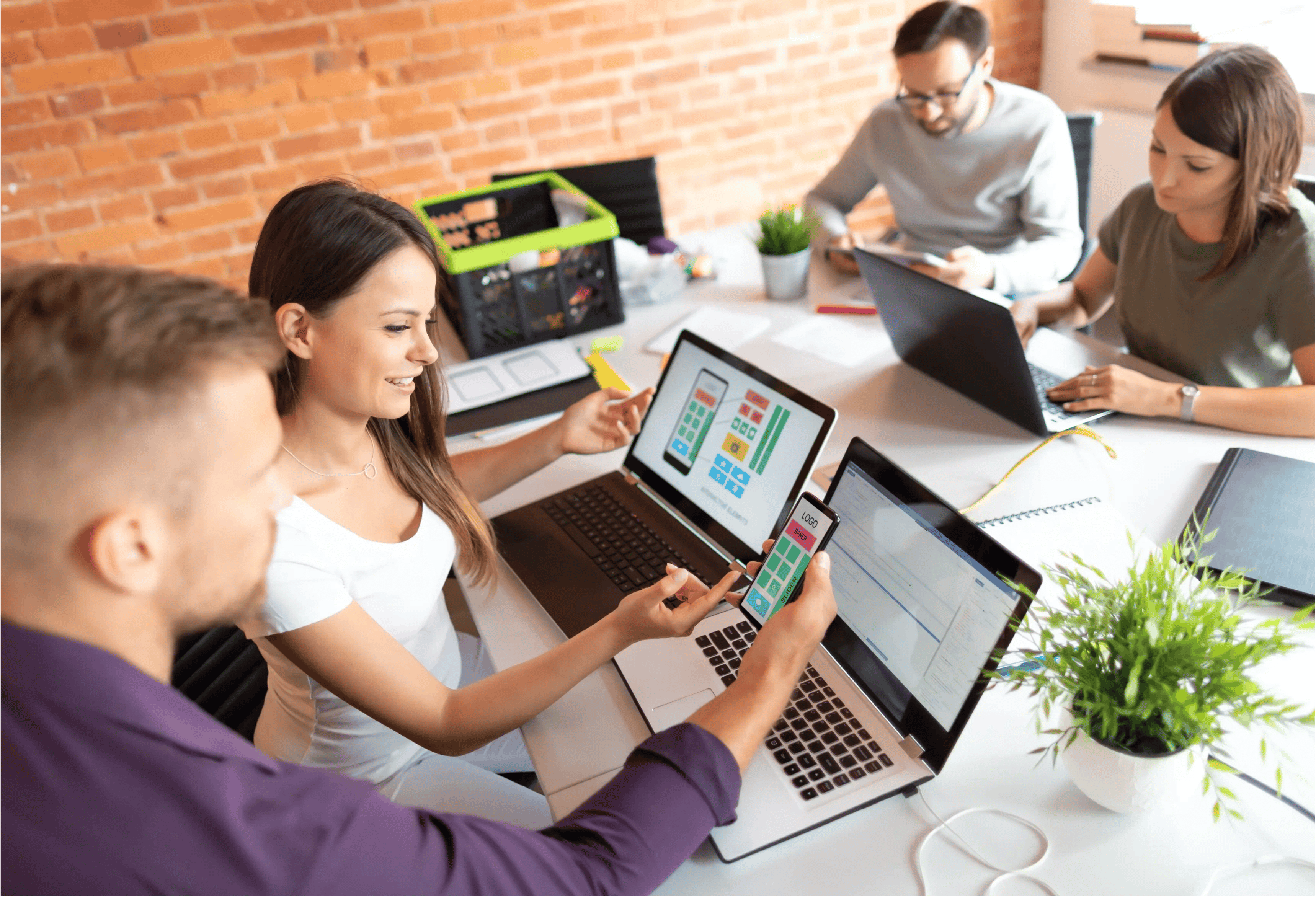App developers working on a new app. 