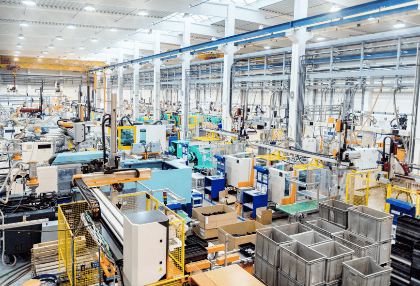 The interior of a busy manufacturing business which uses smart marketing.