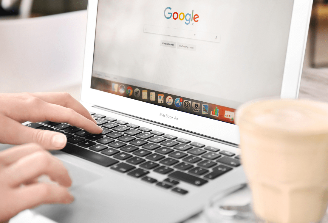 A business person discovering that the Google Core update has rewarded her content