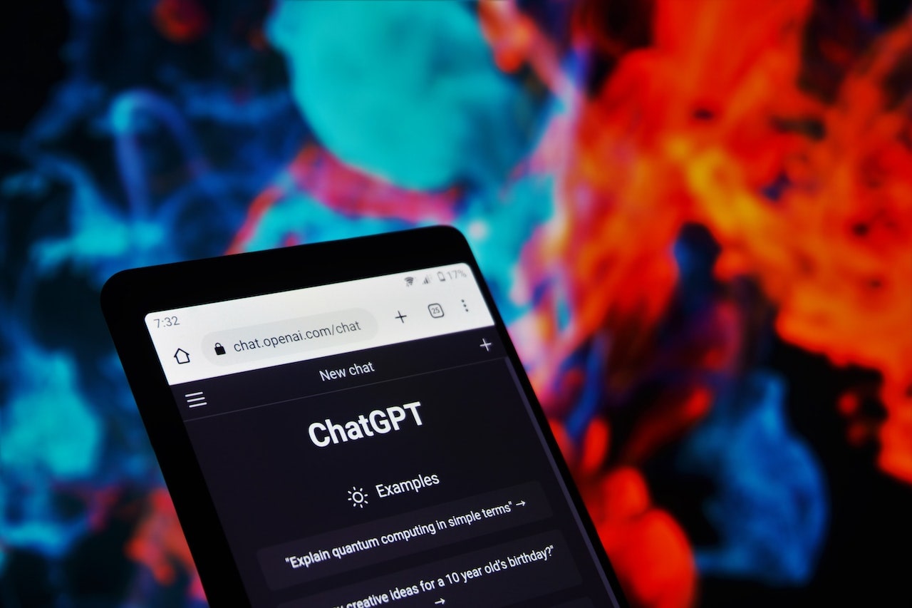 A business owner using Chat GPT an AI chatbot to better understand how the rise of AI will affect their business