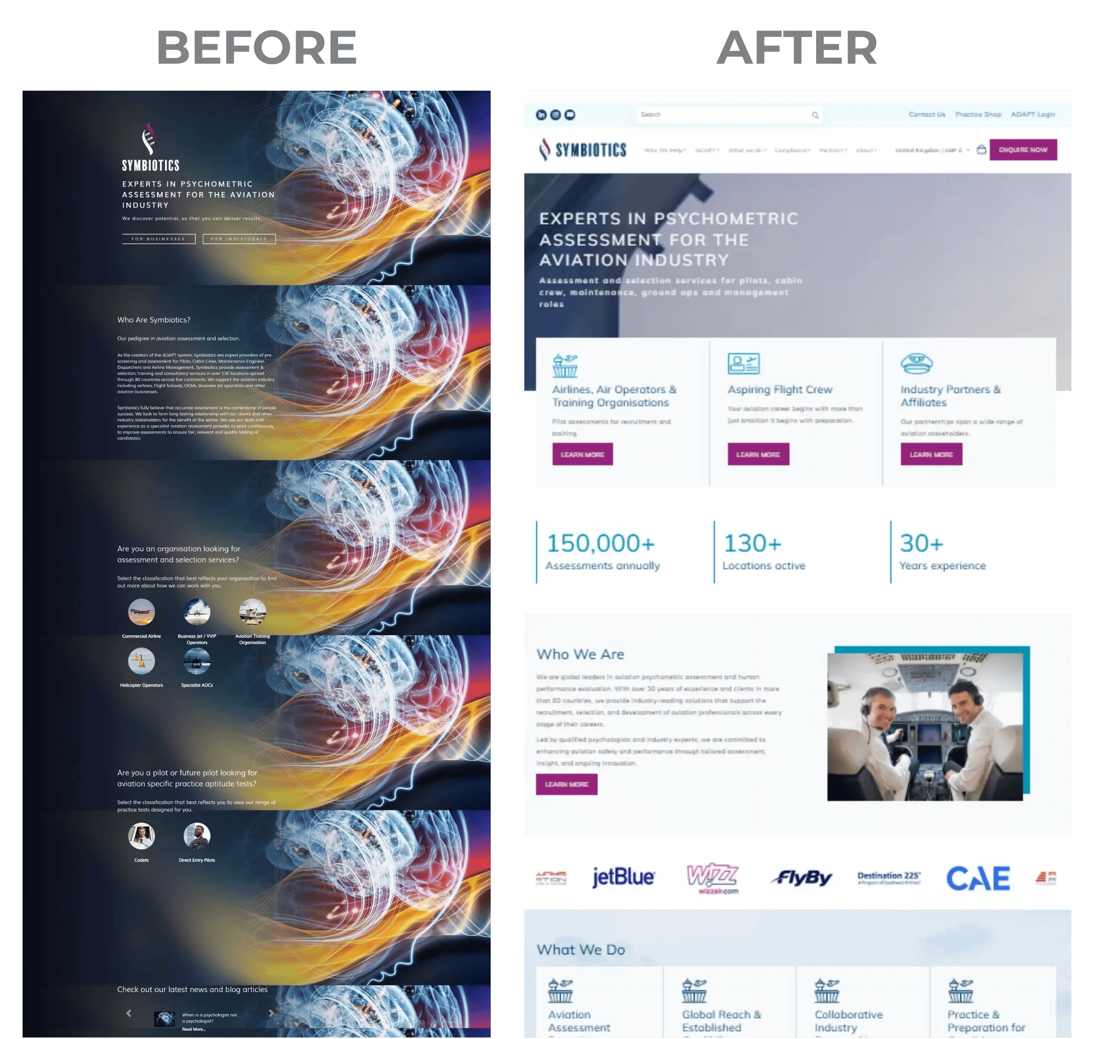 jdr Shopify ecommerce website design before and after