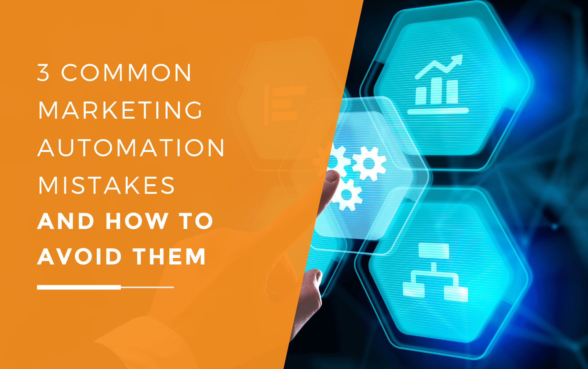 A graphic showing a businessman touching various marketing automation icons.