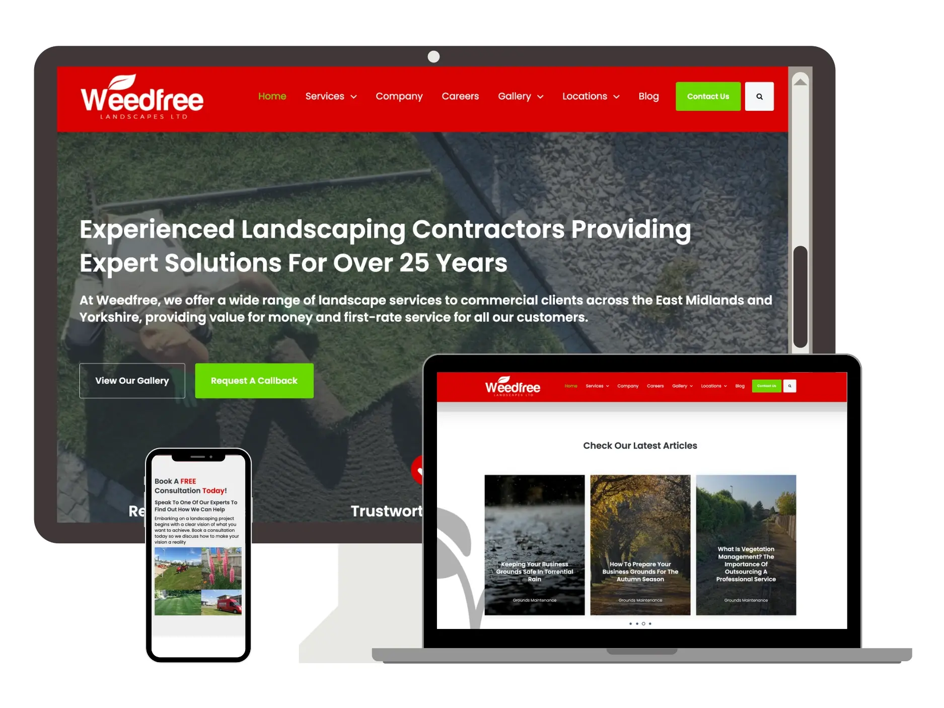 Weedfree Landscape Website Mock Up
