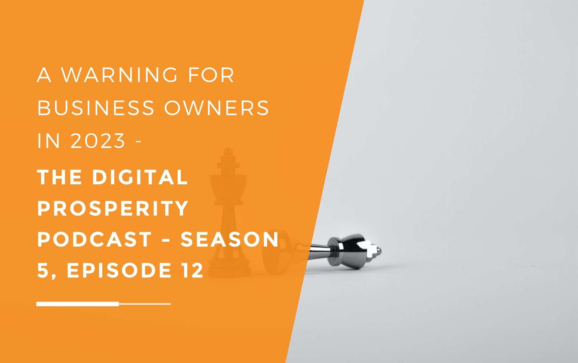 Two chess pieces with one fallen over owned by a business owner that has not developed their business with the times and the second still standing owned by a business owner who has a evolving marketing strategy