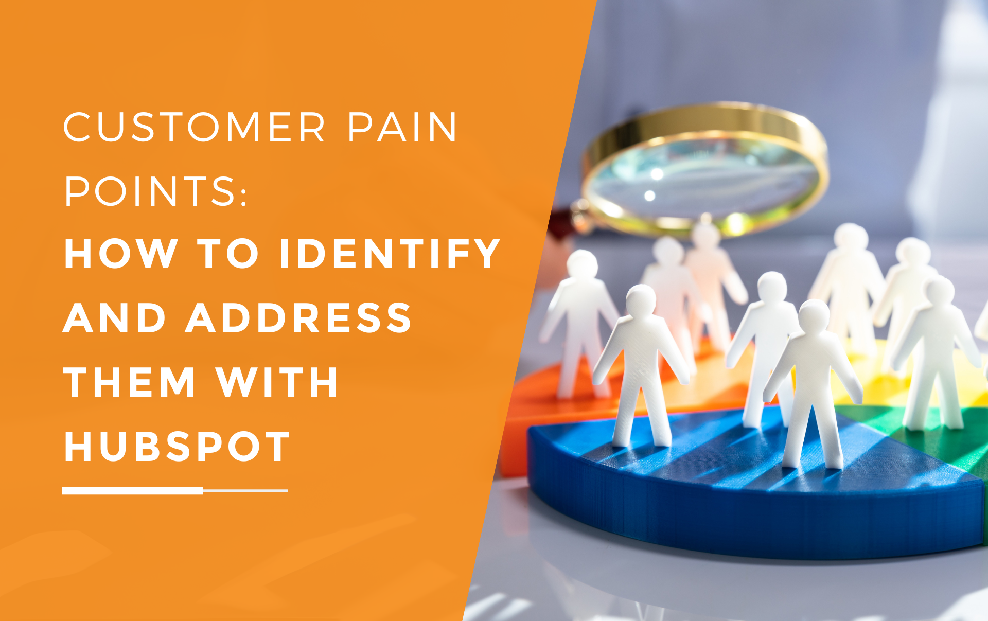 White figures representing ideal customers and how they can be addressed within your marketing strategy in HubSpot