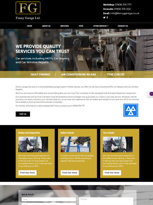 Fenny-Garage-Website-Design