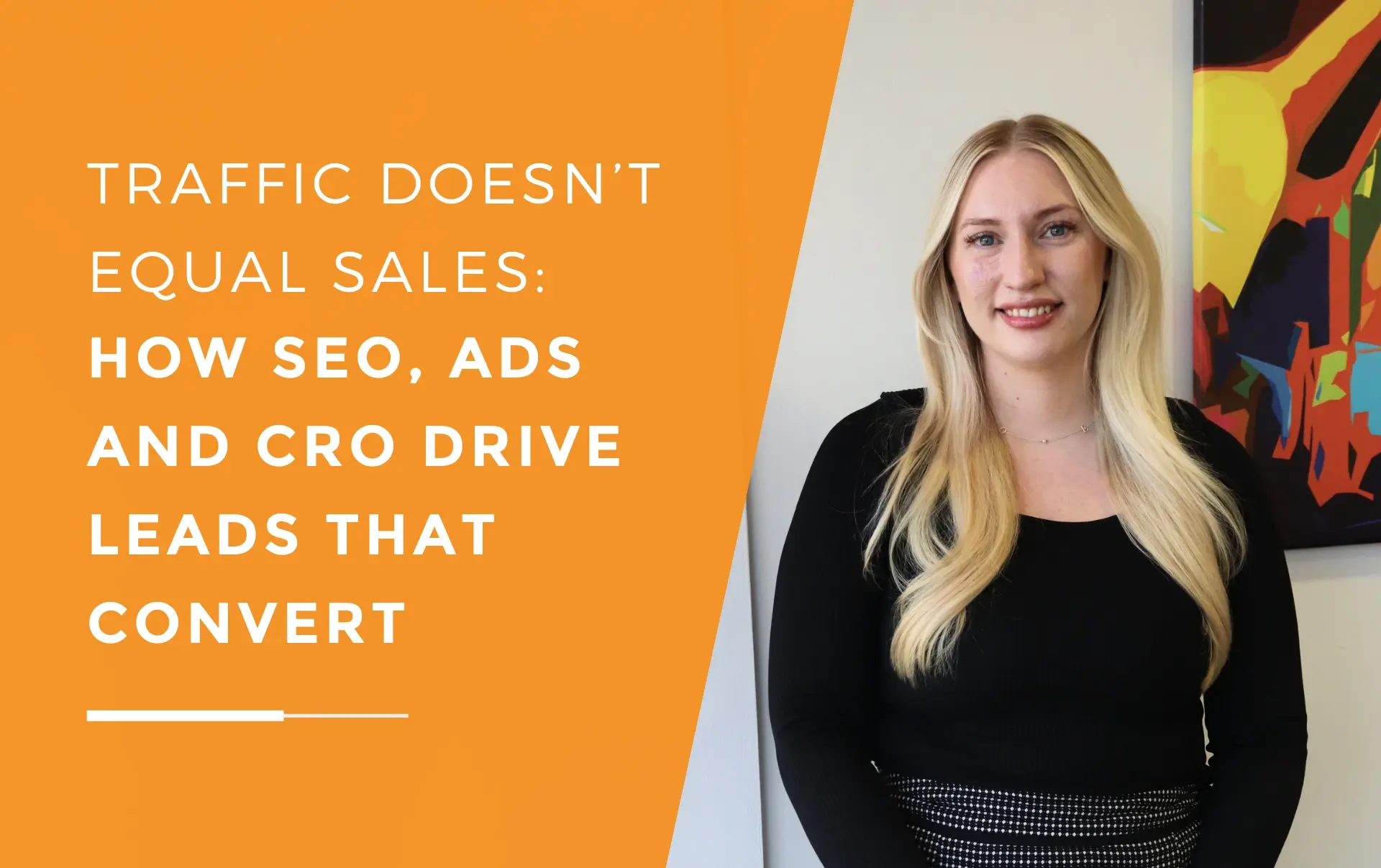 Amber from JDR explaining to a client how SEO, Paid Ads and CRO work together to generate leads.