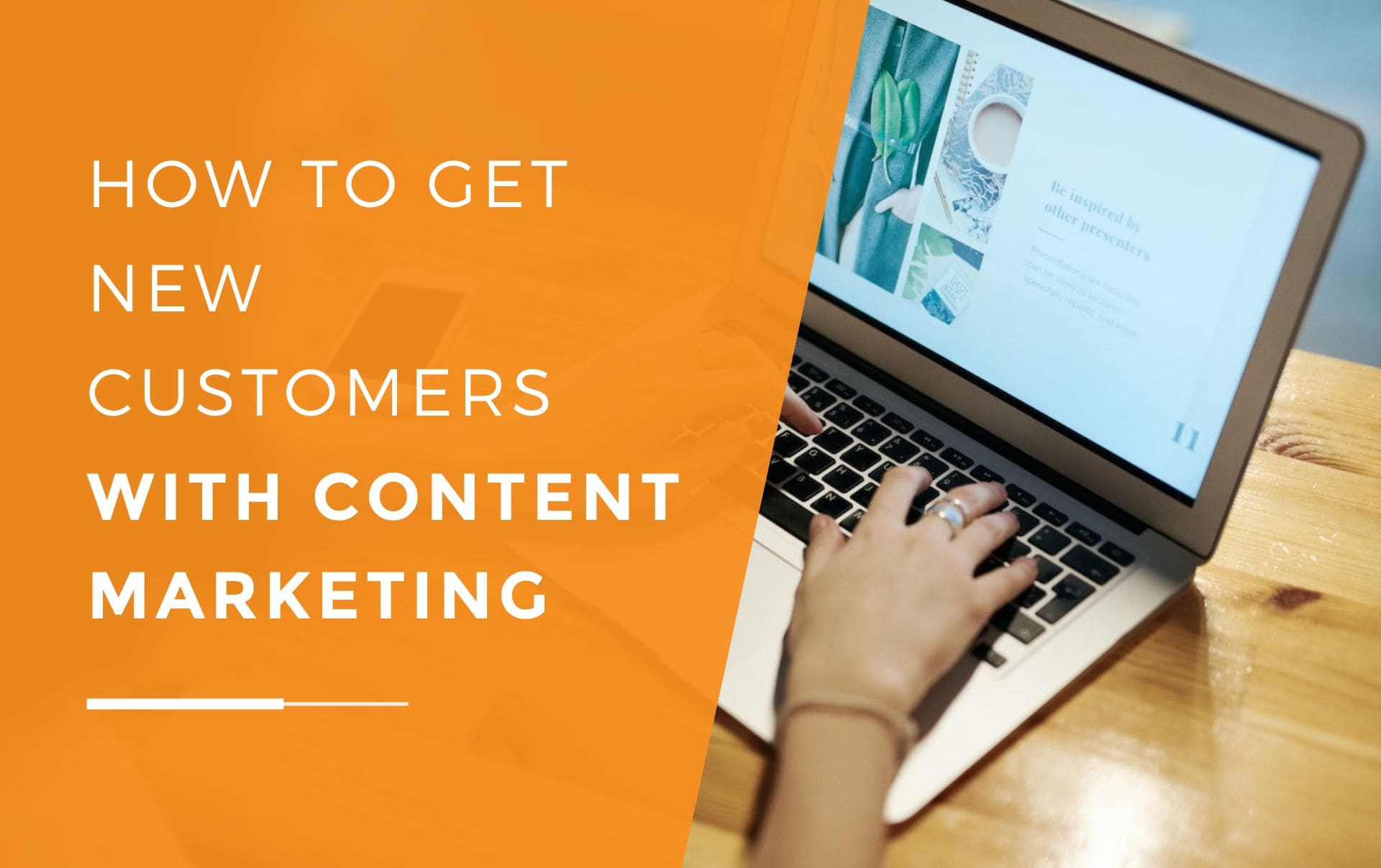 A women creating a blog article on her laptop to use in her content marketing for her business