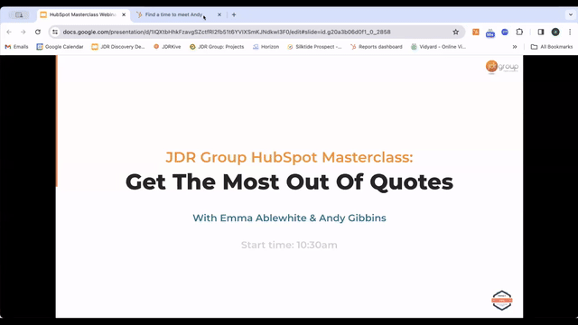 HubSpot Masterclass Webinar - Quotes