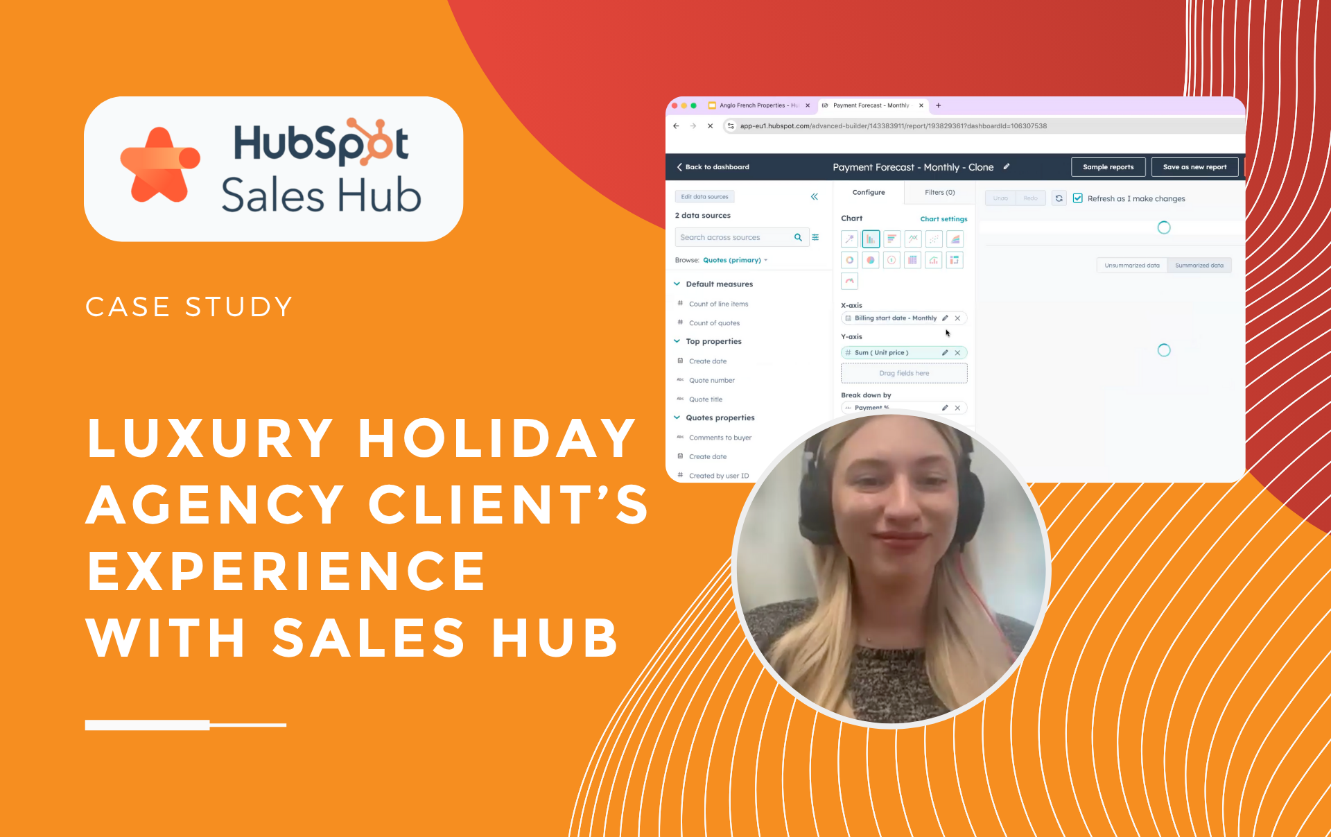 Amber from JDR showing a client their results after incorporating Hubspot Sales Hub within their business.