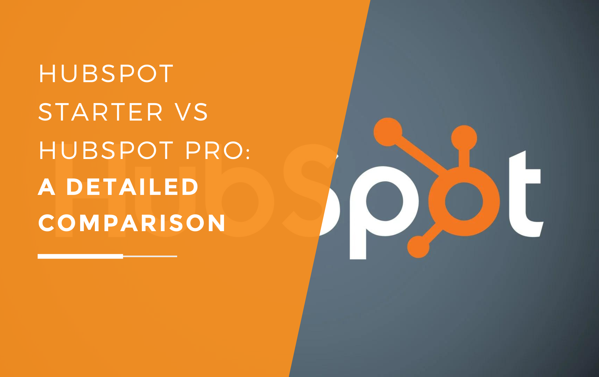 The words Hubspot on a dard background with the orange Hubspot Logo in place of the O.