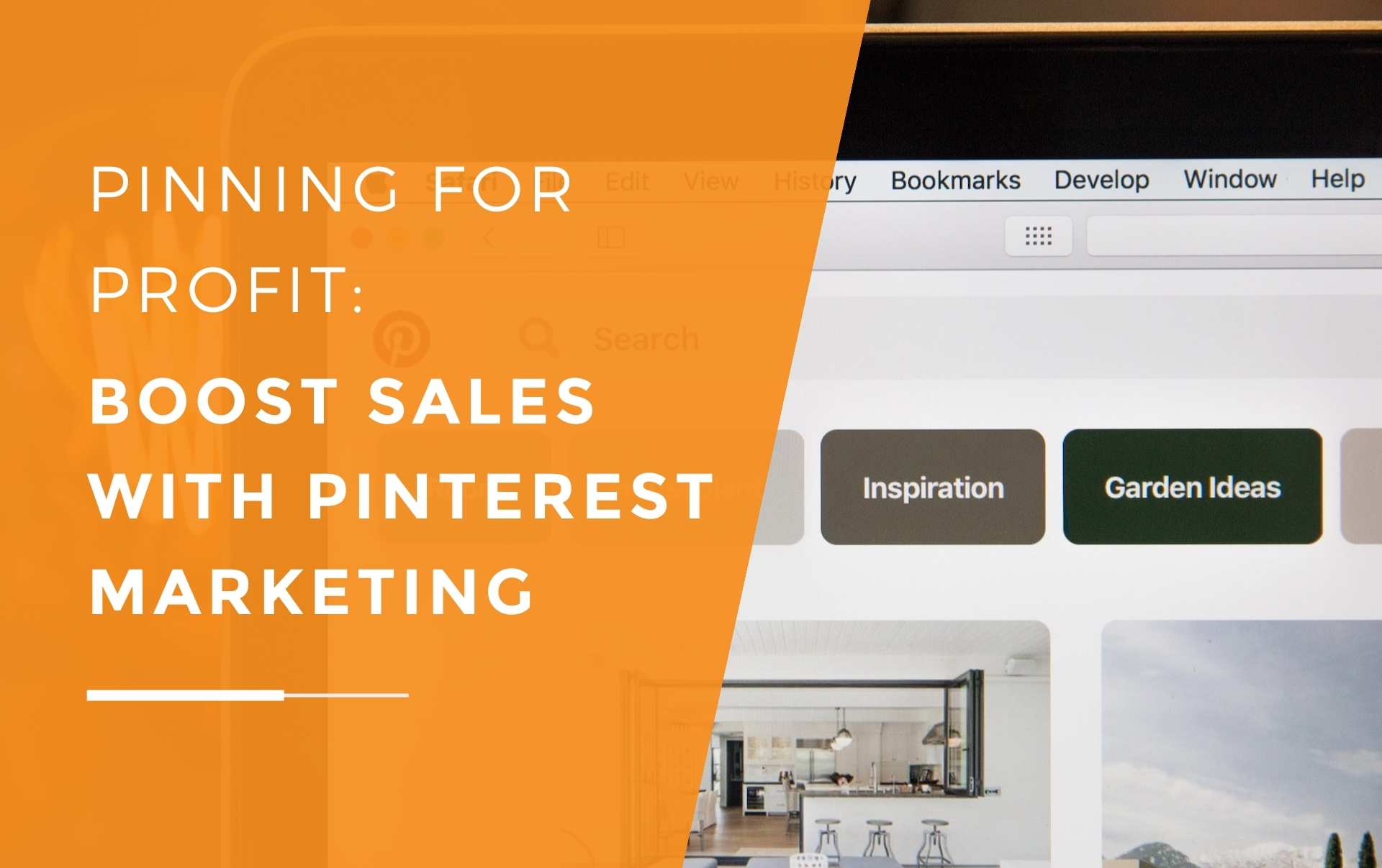 An Ecommerce business owner using Pinterest on their MacBook to post their new content on the business profile