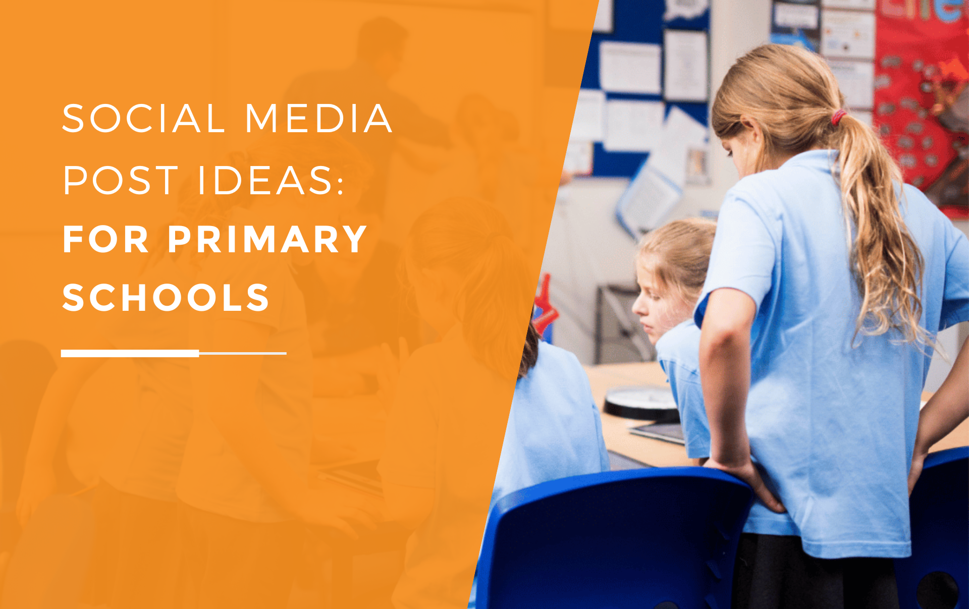 Primary school children being taught in a classroom as they work together.