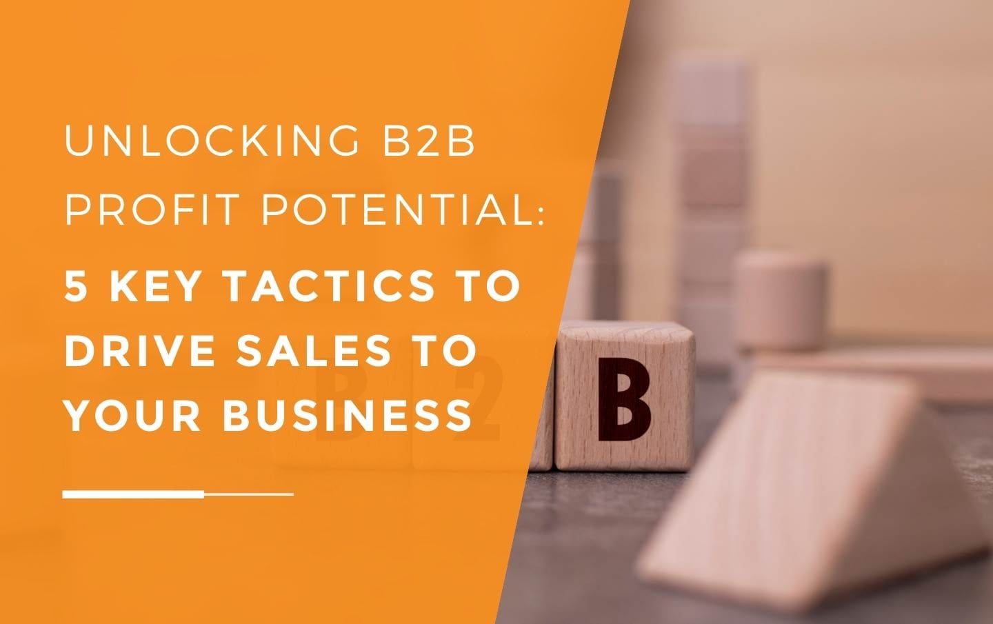 A set of three building blocks spelling out B 2 B that belong to a business owner who is driving sales to their business