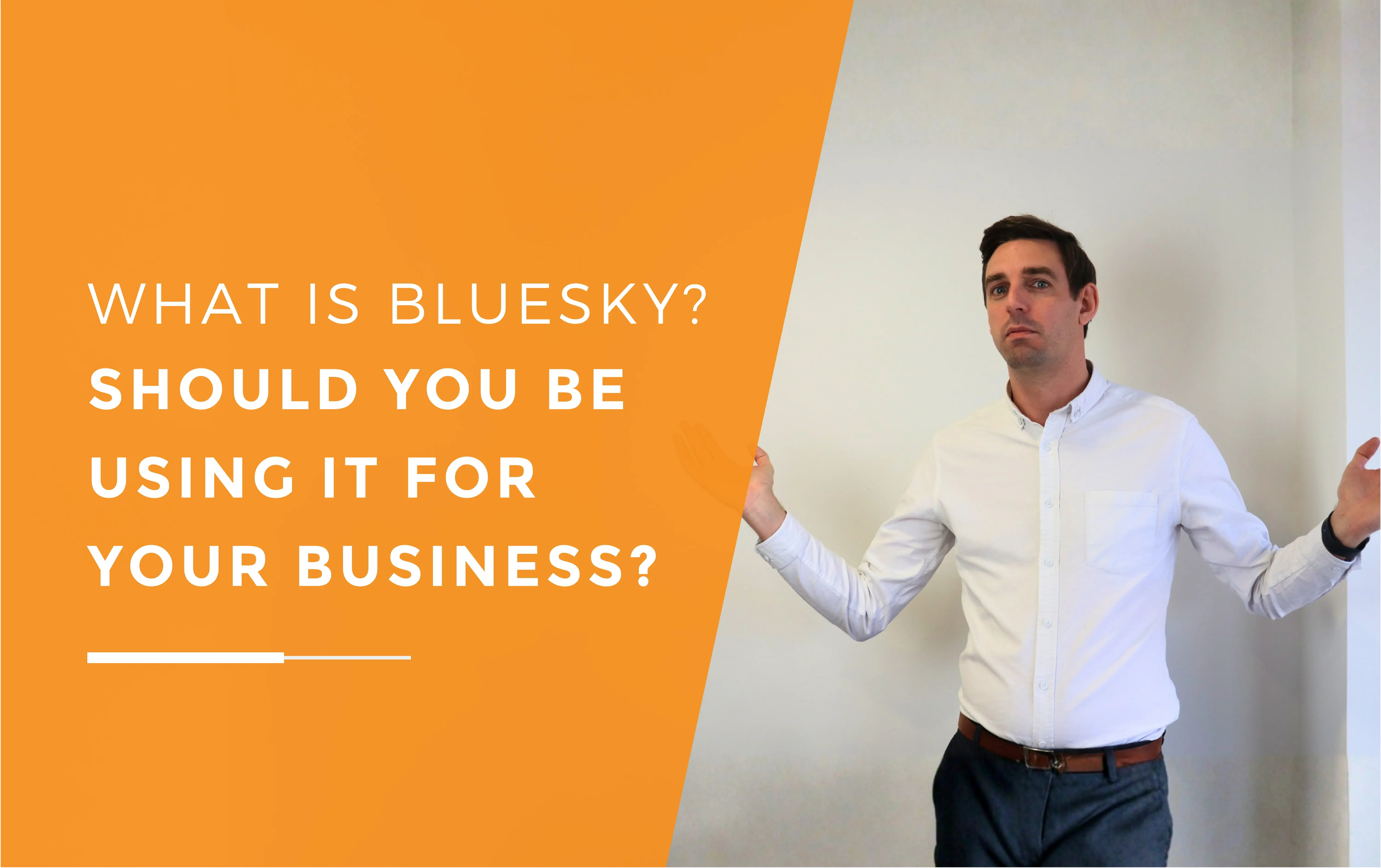 Andy from JDR showing a client a list of the best reasons to use Bluesky.